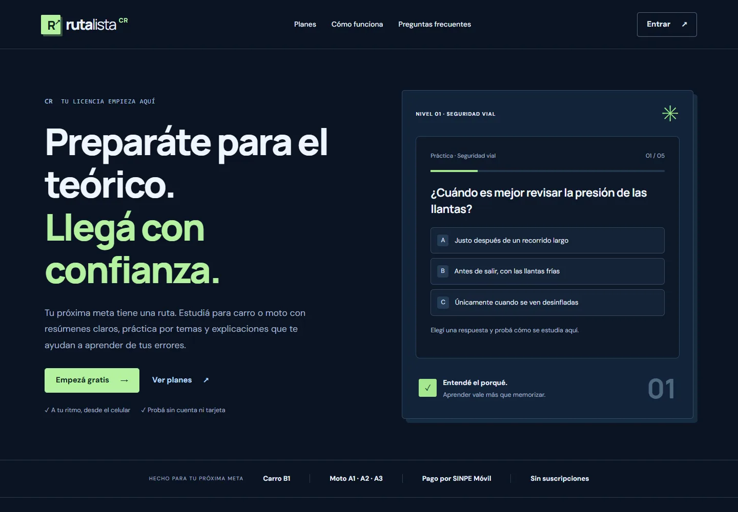 Portada de Ruta Lista: material de estudio y práctica para el teórico de manejo